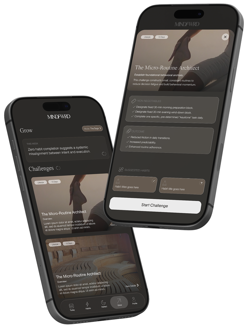 MINDFWRD app mockup